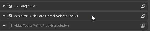 Activate Rush Hour Unreal Vehicle Toolkit addon