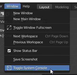 Toggle System Console